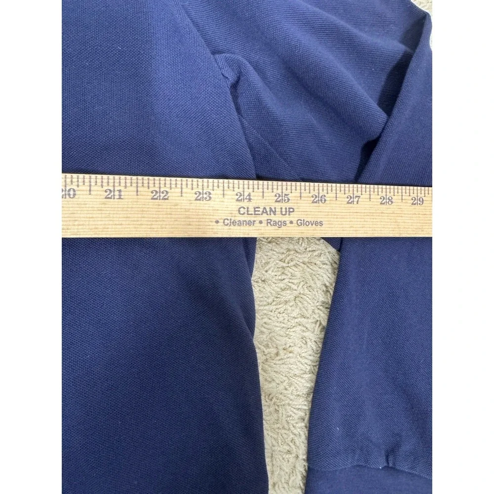 Polo Ralph Lauren Pique Knit Cotton Long Sleeve Classic Polo Shirt‎ Mens XL Blue
